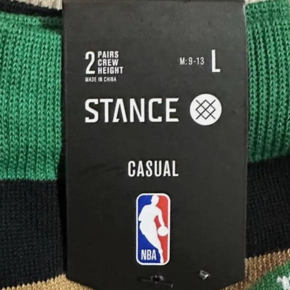 NWT Men's Boston Celtics 2 Pairs Stance Crew Socks - Picture 2 of 7